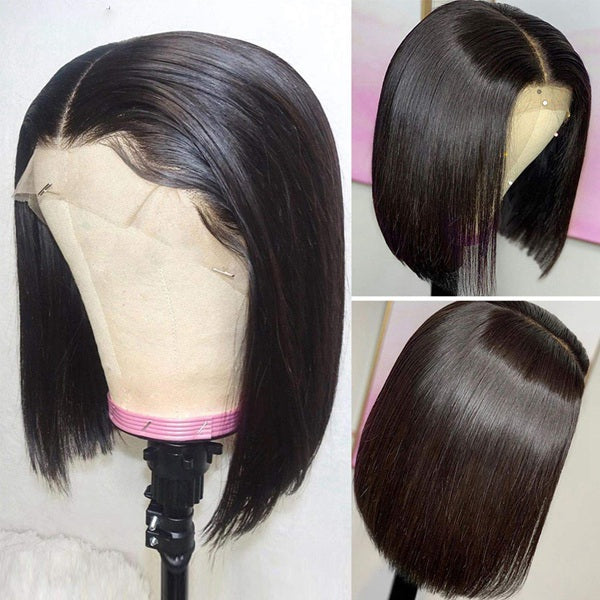 Bob Lace Front Wigs 13x4 Straight Lace Front Wig Pre Plucked 150% Bob Closure Wig - LollyHair