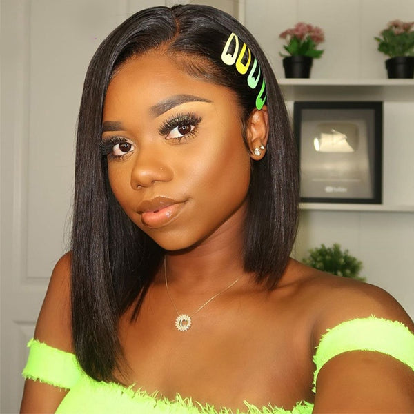 Bob Lace Front Wigs 13x4 Straight Lace Front Wig Pre Plucked 150% Bob Closure Wig - LollyHair