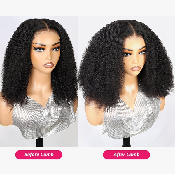 Lolly Afro Kinky Curly Ready to Wear Glueless Wig Pre Plucked Bleached knots Pre Cut 5x5 HD Lace Wigs 13x4 HD Lace Front Human Hair Wigs