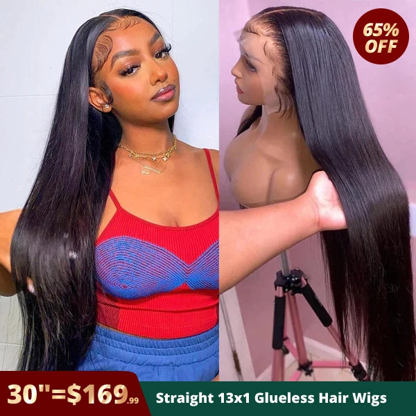 [30"=$169.99] Lolly Flash Sale Straight 13x1 Lace Part Human Hair Wigs