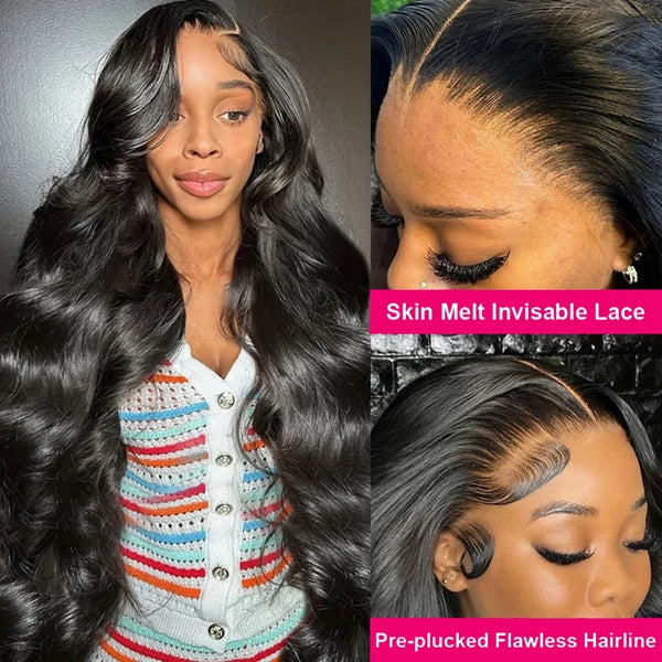 Lolly 13x4 HD Glueless Lace Front Wigs Tiny Knots Body Wave Pre-plucked Wear Go Human Hair Wigs