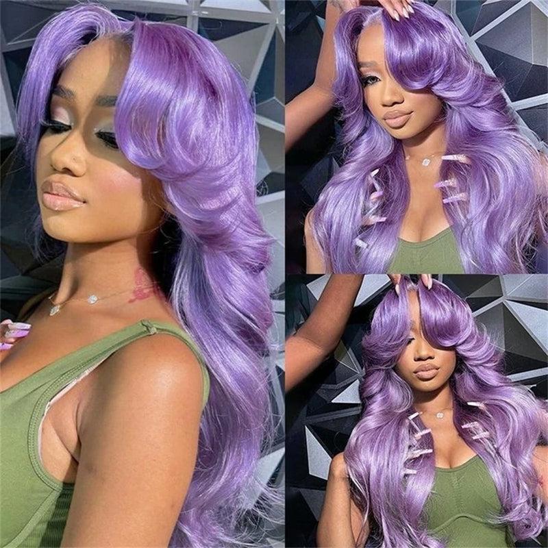 13x4 13x6 Purple HD Lace Front Wigs Human Hair Body Wave Lace
