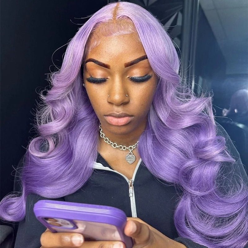13x4 13x6 Purple HD Lace Front Wigs Human Hair Body Wave Lace