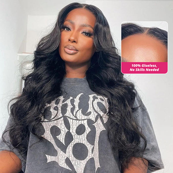 13x6 HD Pre-Bleached Scalp Knots PPB Wear Go Glueless Lace Front Wig Body Wave Pre-plucked Human Hair Wigs