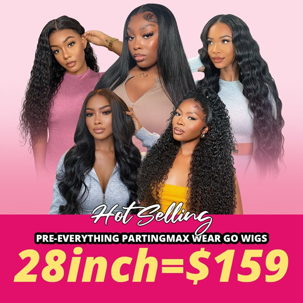 Lolly 4x4 7x6 PartingMax Wear Go Wigs Lace Wigs 13x4 HD Lace Front Human Hair Wigs Pre Plucked Pre Bleached Knots Wigs Flash Sale