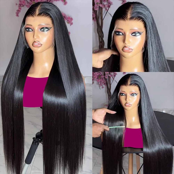 40 Inch Long 13x6 Lace Wig Straight HD Lace Front Wig Brazilian Pre Plucked Human Hair Wigs