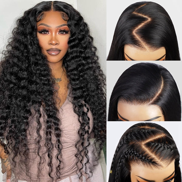 Lolly Water Wave Ready to Wear Glueless HD Lace Front Wigs 13x4 13x6 Pre Plucked Pre Bleached Knots Lace Frontal Wig Brazilian Human Hair Wigs