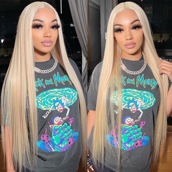 [24"=$160] Lace Part 613 Blonde Straight Human Hair Wigs Flash Sale