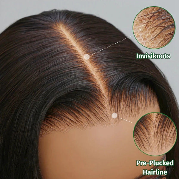 6x6 Glueless HD Lace Closure Wig Wear Go Preplucked Bleached Knots Human Hair Wigs Beginner Friendly Wig