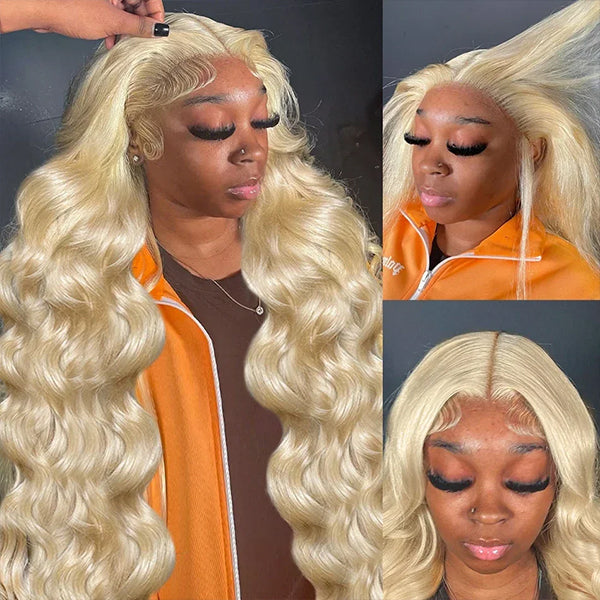 Ship In 24Hours - Lolly 70% OFF 32 34 Inch Long 613 Blonde Lace Front Wig 13x4 HD Lace Frontal Human Hair Wigs Flash Sale Pre Plucked Lace Wigs for Women