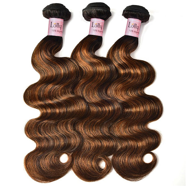 Brown Balayage Highlight Human Hair Weave #FB30 Body Wave Hair Bundles