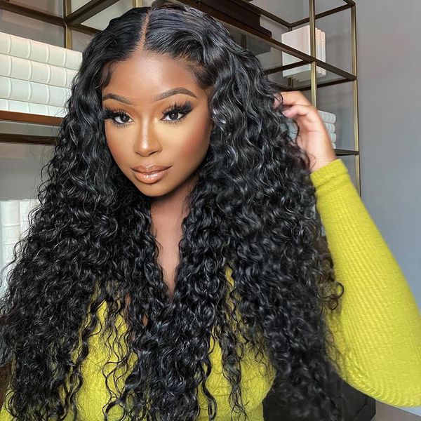 Deep Wave Pre-plucked 13x4 HD Glueless PPB Wear Go Human Hair Wigs Pre-bleached knot Pre-cut Lace Front Wig