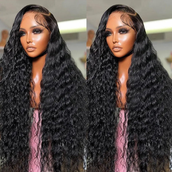 Lolly Water Wave Wear Go Glueless Wigs Pre Plucked Knots Bleached 13x4 HD Lace Frontal Human Hair Wigs