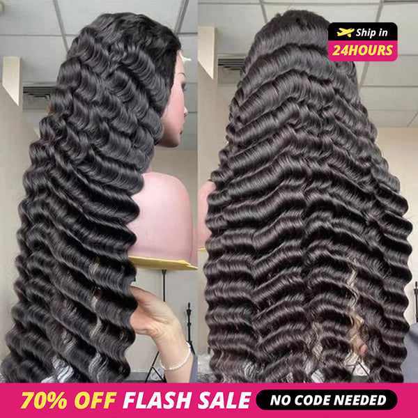 Ship In 24 Hours - Lolly 13x4 HD Glueless Lace Front Wig Ready to Wear Loose Deep Wave Pre Plucked Pre Bleached Knots Pre Cut Lace Frontal Human Hair Wigs Flash Sale