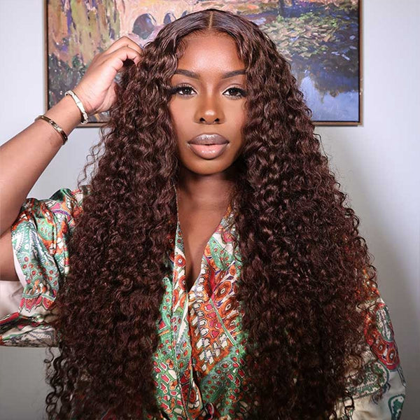 Lolly 5x5 13x4 Chestnut Dark Brown Glueless Lace Front Wig Deep