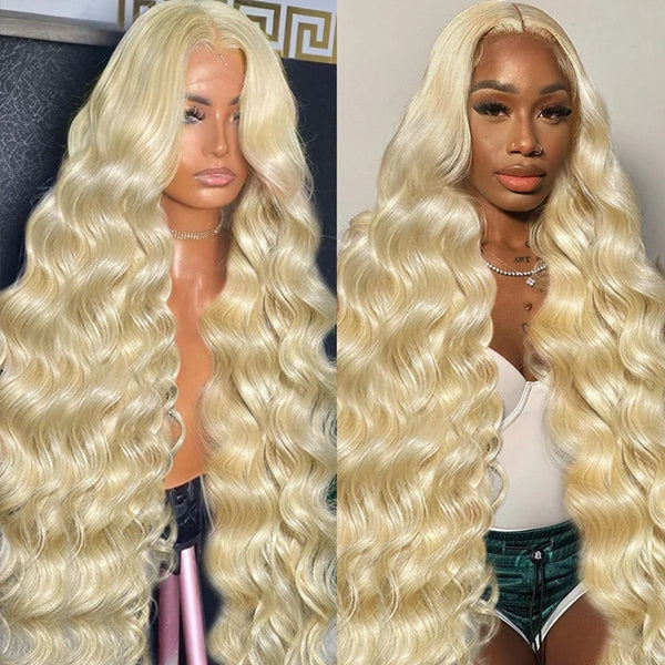 Ship In 24Hours - Lolly 70% OFF 32 34 Inch Long 613 Blonde Lace Front Wig 13x4 HD Lace Frontal Human Hair Wigs Flash Sale Pre Plucked Lace Wigs for Women