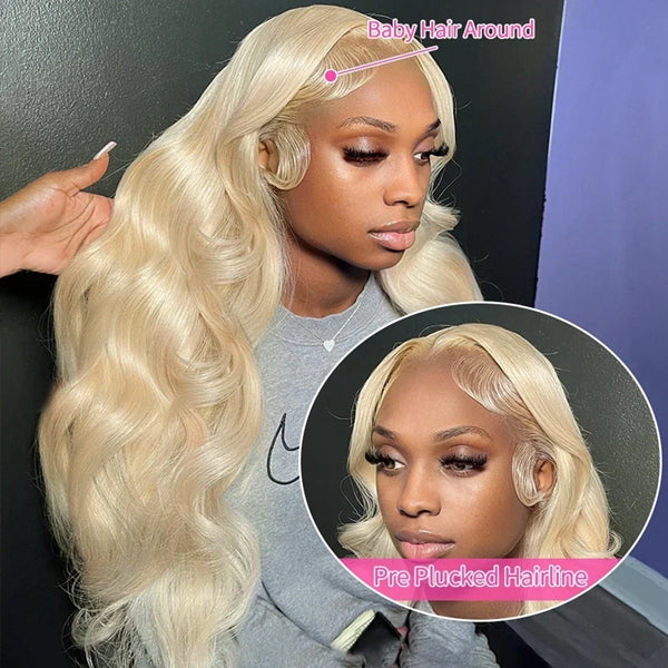 Lolly 613 Blonde 13x4 13x6 HD Lace Front Wigs 40 Inch Long Blonde 250% Density Lace Wigs Pre Plucked Human Hair Wigs