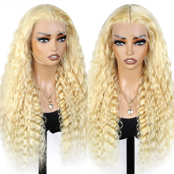 Lolly 613 Blonde Deep Wave Wig Glueless 5x5 Wear and Go HD Lace Wig 13x4 HD Lace Frontal Human Hair Wigs