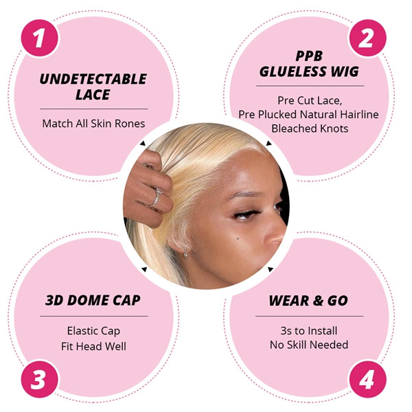 Lolly Blonde Wear Go Glueless Wig #613 5x5 Pre Cut HD Lace Wigs Body Wave 13x4 Lace Front Human Hair Wigs