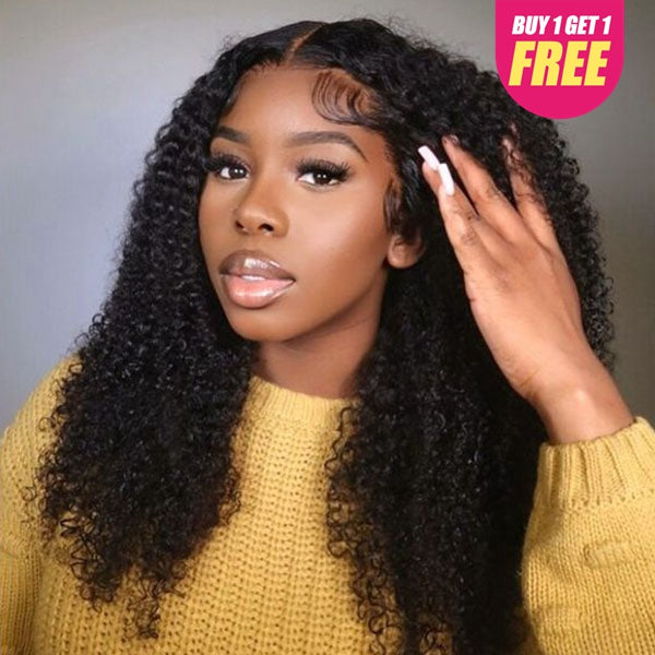 Lolly Bogo Free Kinky Curly / Straight 5x5 Lace Closure Human Hair Wigs Flash Sale
