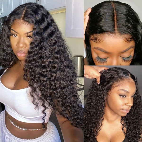 Lolly Bogo Free Loose Deep Wave/Deep Wave/Body Wave Wear & Go Wig 4X4 Lace Closure Wig Pre Plucked Curly Human Hair Wigs Flash Sale