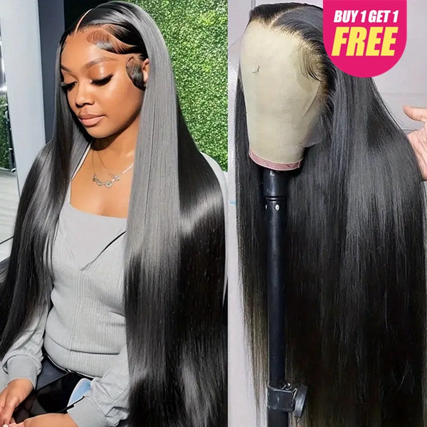 Lolly Bogo Free Pre Plucked Straight Lace Front Human Hair Wigs 13x4 Transparent lace Wig Flash Sale