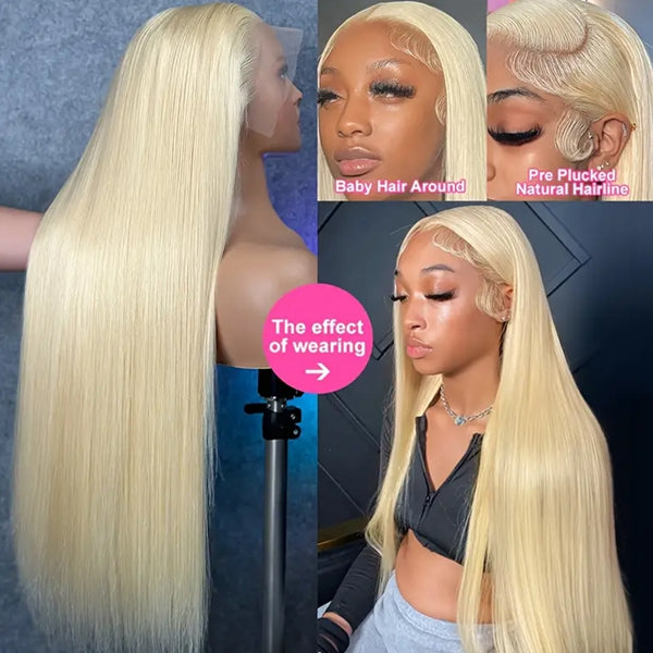 Lolly Bogo Free 32 34 inch Long 613 Blonde Lace Front Wig 13x4 HD Lace Frontal Wigs Body Wave / Straight Blonde Human Hair Wigs Flash Sale