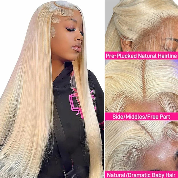 Lolly Bogo Free #613 Blonde 13x4 HD Lace Front Wigs Straight Blonde Human Hair Wigs Flash Sale