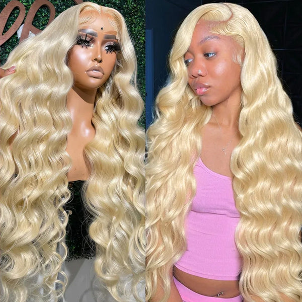 Lolly Overnight Shipping 613 Blonde Lace Front Wig Body Wave Human Hair Wigs