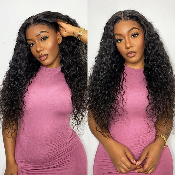 Lolly Pre Plucked Bleached Knots Lace Front Wig 13x4 Deep Wave HD Lace Frontal Human Hair Wigs