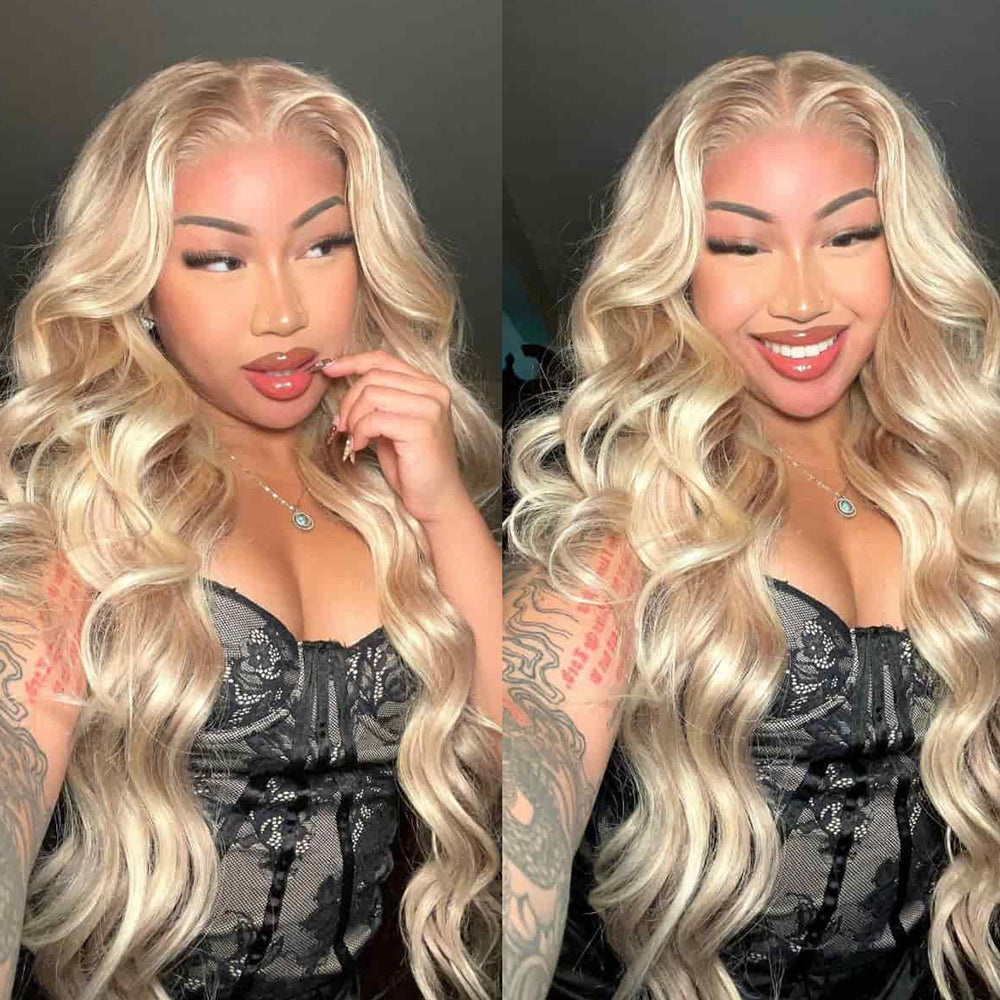 Lolly #P10/613 Blonde Wig With Brown Pre Plucked Colored Wigs 5x5 Closure Wig 30 32 inch Long Straight & Body Wave 13x4 HD Lace Front Wigs