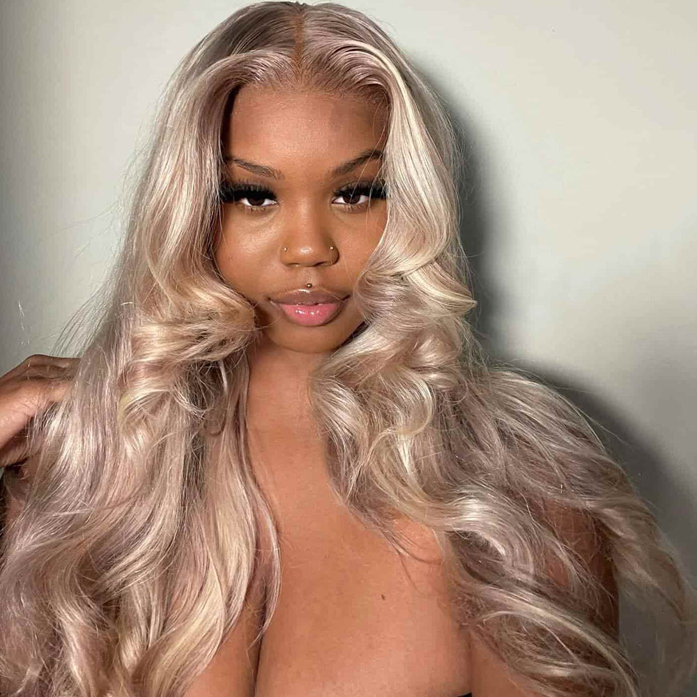 Lolly #P10/613 Blonde Wig With Brown Pre Plucked Colored Wigs 5x5 Closure Wig 30 32 inch Long Straight & Body Wave 13x4 HD Lace Front Wigs