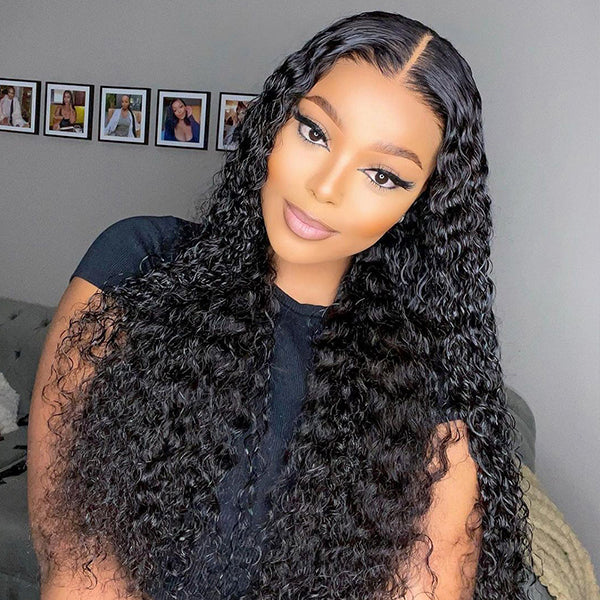 Pre-plucked 13x6 PPB Wear Go Gluless Wigs Water Wave Bleached Knots Lace Front Human Hair Wigs