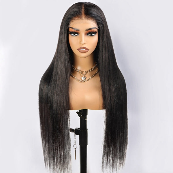 Pre-plucked PPB Wear Go Glueless Wigs Straight 5x5 Bleached Knots Pre-cut HD Lace Front Human Hair Wigs
