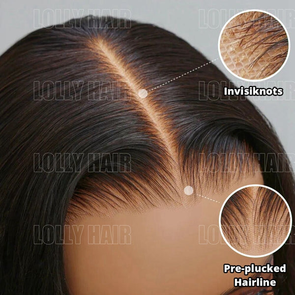Lolly Loose Deep Wave 13x6 HD Transparent Glueless Lace Front Wig Pre Plucked Knots Bleached Ready to Wear Human Hair Wigs