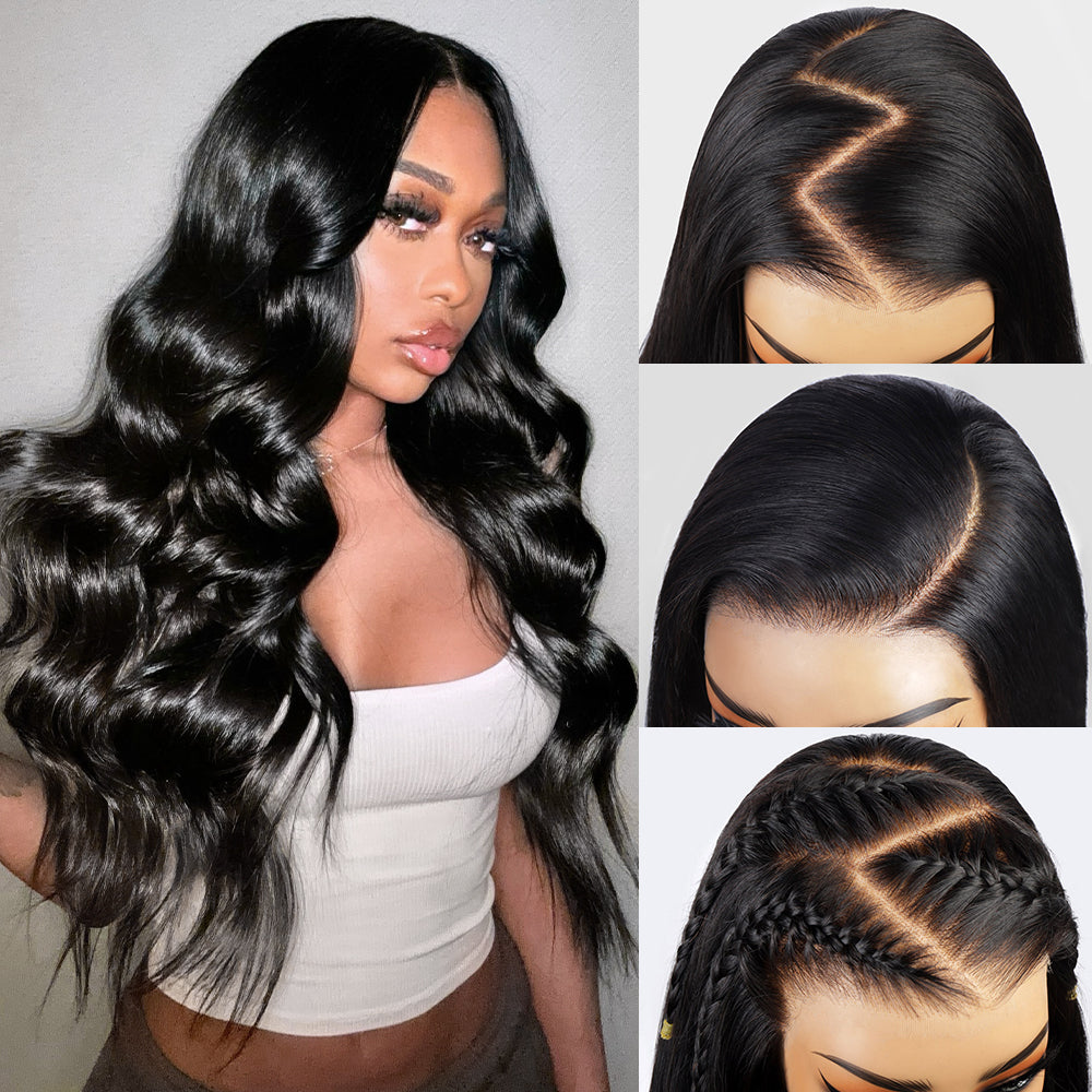 13x6 Body Wave Lace Front Wigs Pre Plucked Human Hair 13X6 HD Lace Frontal Wigs Ready to Wear 200% Density Brazilian Pre Bleached Knots Glueless Wigs For Women