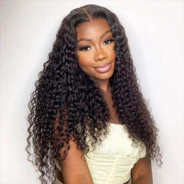 Lolly Deep Wave Wig Pre Plucked Curly Hair 13x4 13x6 HD Lace Front Wig 5x5 Lace Closure Wig