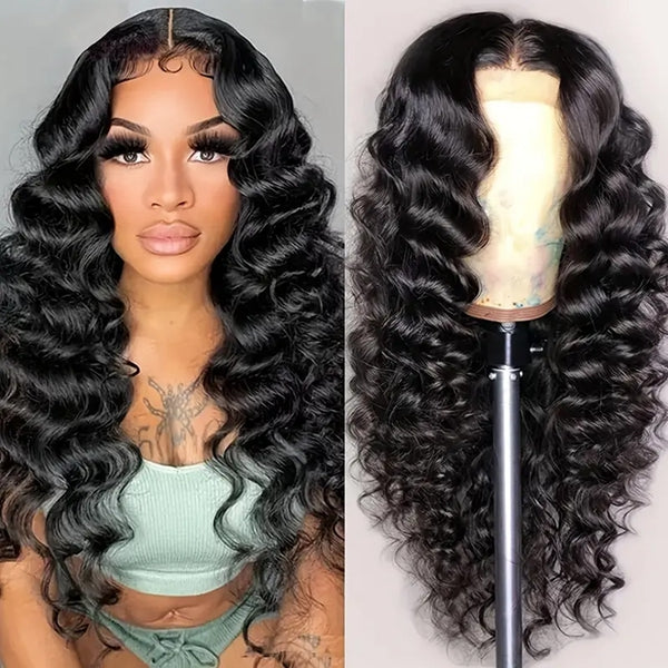 Lolly 13x4 13x6 HD Invisible Lace Front Wigs Pre Plucked 30 Inch Glueless Loose Deep Wave Human Hair Wigs