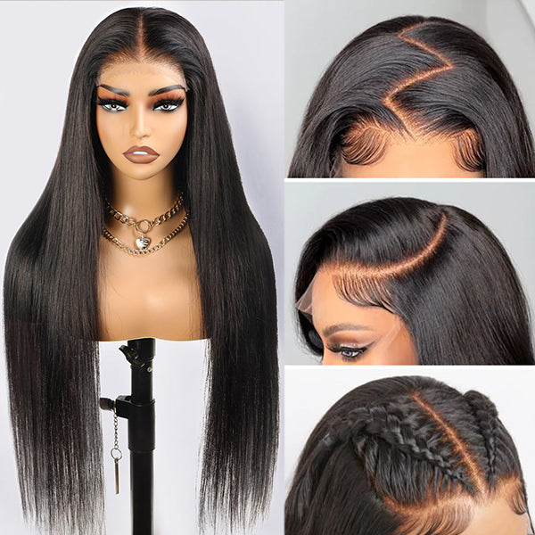 Lolly 5x5 Wear Go Glueless Wig Pre Bleacked Knots Pre Plucked HD Lace Wigs Straight Human Hair Wigs