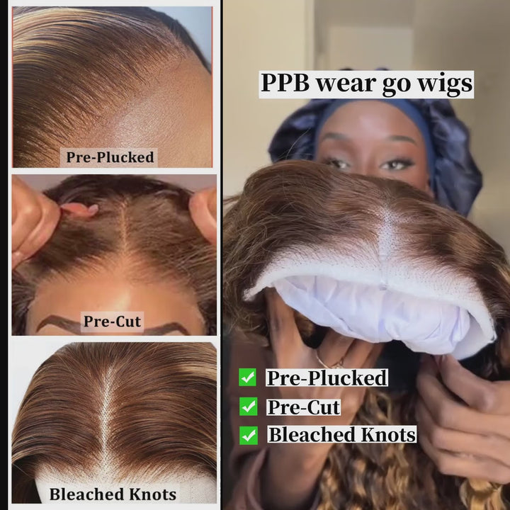 Pre-Plucked 13x6 Water Wave HD Lace Frontal Wig PPB Wear Go Glueless Wigs For Women