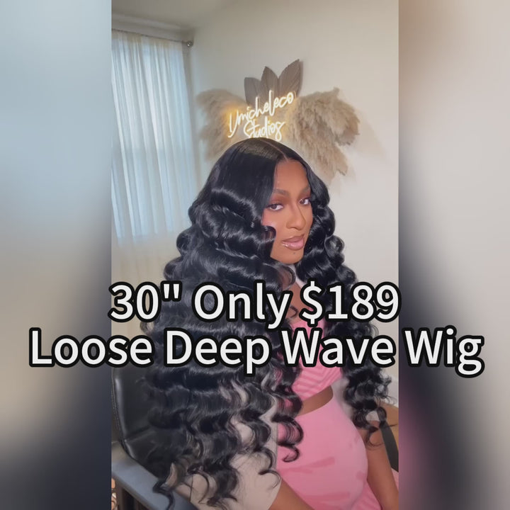 Ship In 24 Hours - Lolly 13x4 HD Glueless Lace Front Wig Ready to Wear Loose Deep Wave Pre Plucked Pre Bleached Knots Pre Cut Lace Frontal Human Hair Wigs Flash Sale