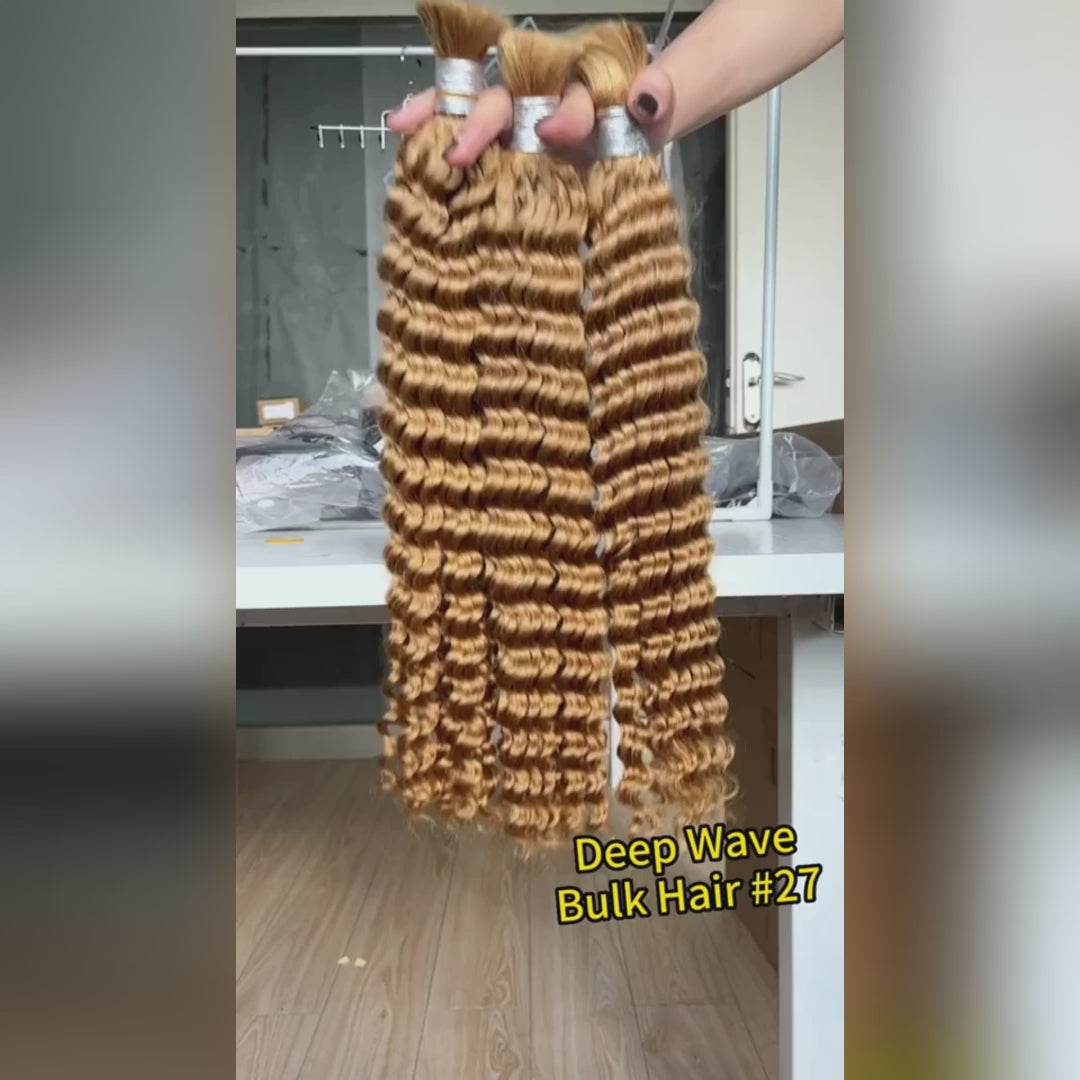 Lolly 27# Honey Blonde Bulk Hair For Boho Braiding Brazilian Deep
