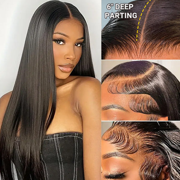 Lolly Invisible HD Lace Front Wigs 13x6 Straight Pre Plucked Lace Frontal Human Hair Wigs