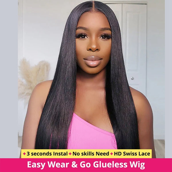 Flash Sale 13x4 HD Lace Front Wigs Human Hair Straight Wear Go Glueless Pre Bleached Knots Pre Plucked Lace Wig