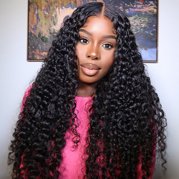 [28"=$168] Lolly Wear Go Wigs Flash Sale 13x4 Glueless HD Lace Front Wigs Human Hair Water Wave Pre Bleached Knots Pre Plucked Lace Wig