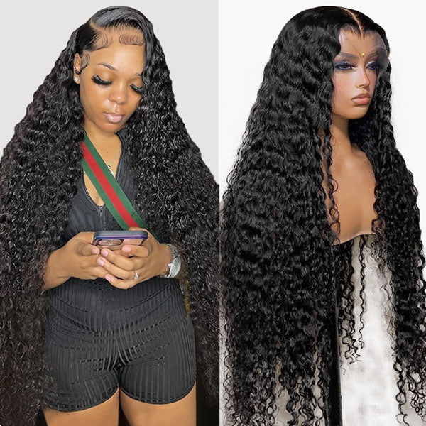 Lolly 40 inch Long  Deep Wave Wig 13x4 HD Lace Front Wigs Pre Plucked Human Hair Wigs for Women