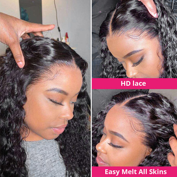 13x6 Curly Lace Front Wig 250 Density Glueless Human Hair Wigs