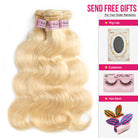 613 Bundles Body Wave with Closure Brazilian Blonde Human Hair Bundles and Closures - LollyHair