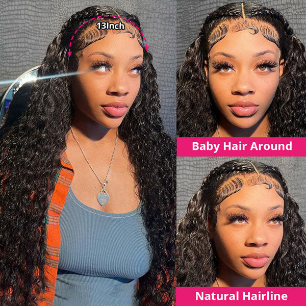 Lolly Curly 13x6 Invisible HD Lace Front Wigs Glueless Pre Plucked Human Hair Wigs