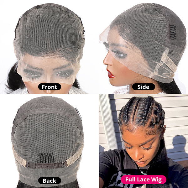 Deep Wave HD Full Lace Wigs Human Hair Transparent Lace Frontal Wigs Pre Plucked